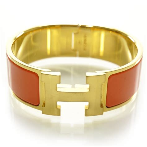 hermes h bracelet gold orange|bracelet Hermes orange cuir.